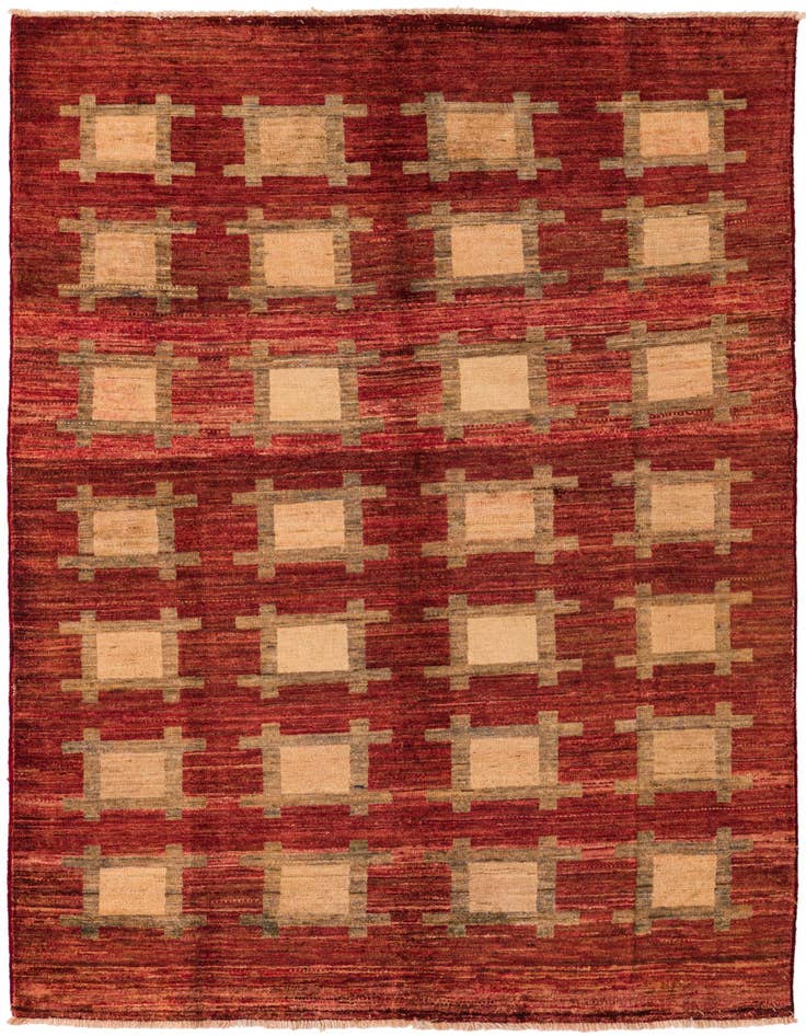 Detail image of 4' x 6' Hand Knotted Modern Tri-Color Rug