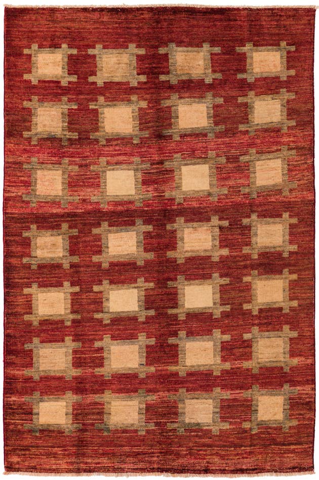 Detailansicht von 120cm x 185cm Handgeknüpft Modern Dreifarbig Teppich