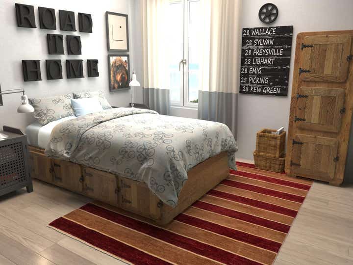 5' 8 x 7' 9 Hand Knotted Modern Ziegler Oriental Rug