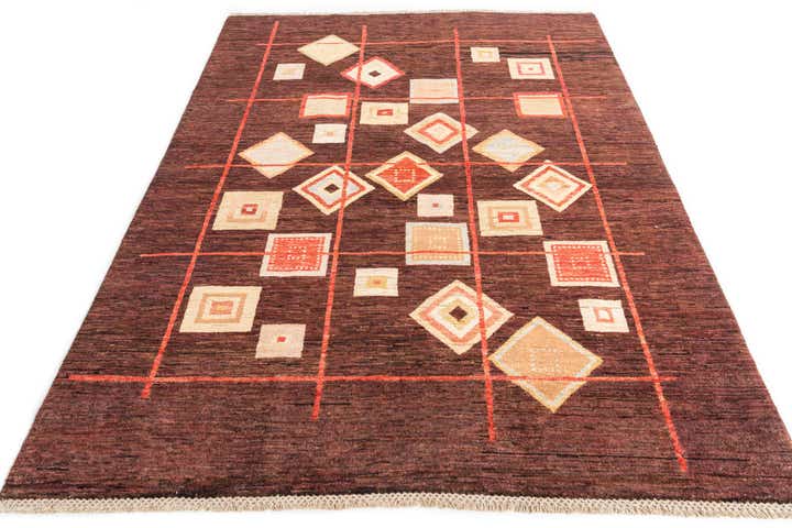 5' 1 x 7' 3 Hand Knotted Modern Ziegler Wool Rug