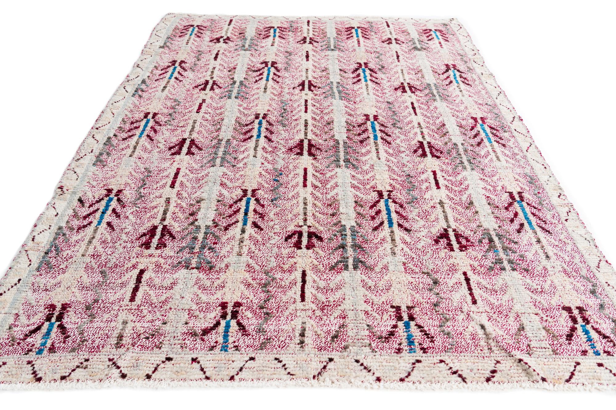 5' 7 x 8' Hand Knotted Modern Ziegler Wool Rug