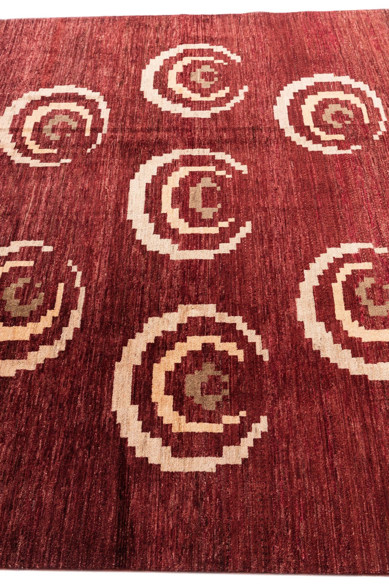6' 5 x 8' 3 Hand Knotted Modern Ziegler Rug