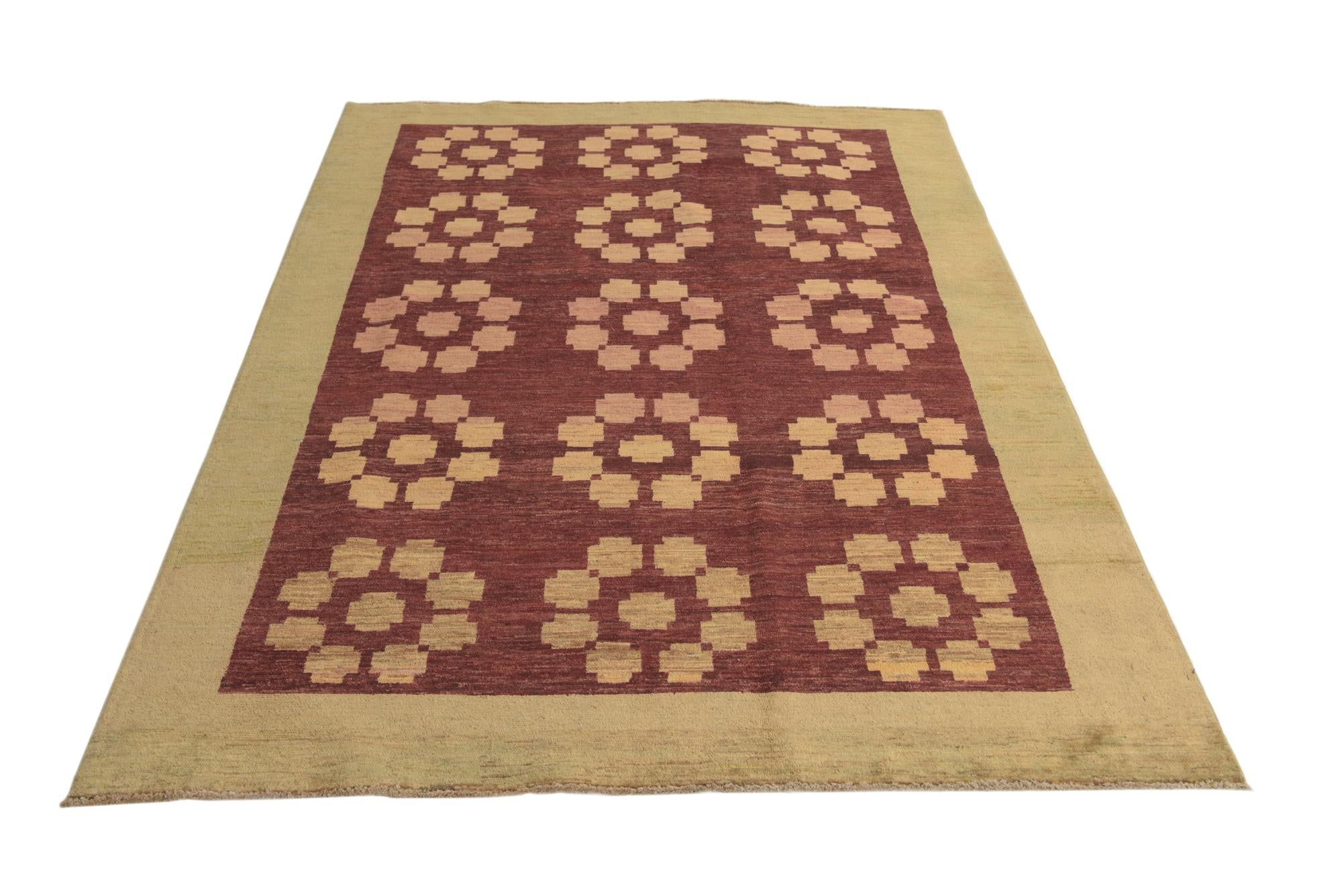 165cm x 240cm Hand Knotted Modern Ziegler Rug