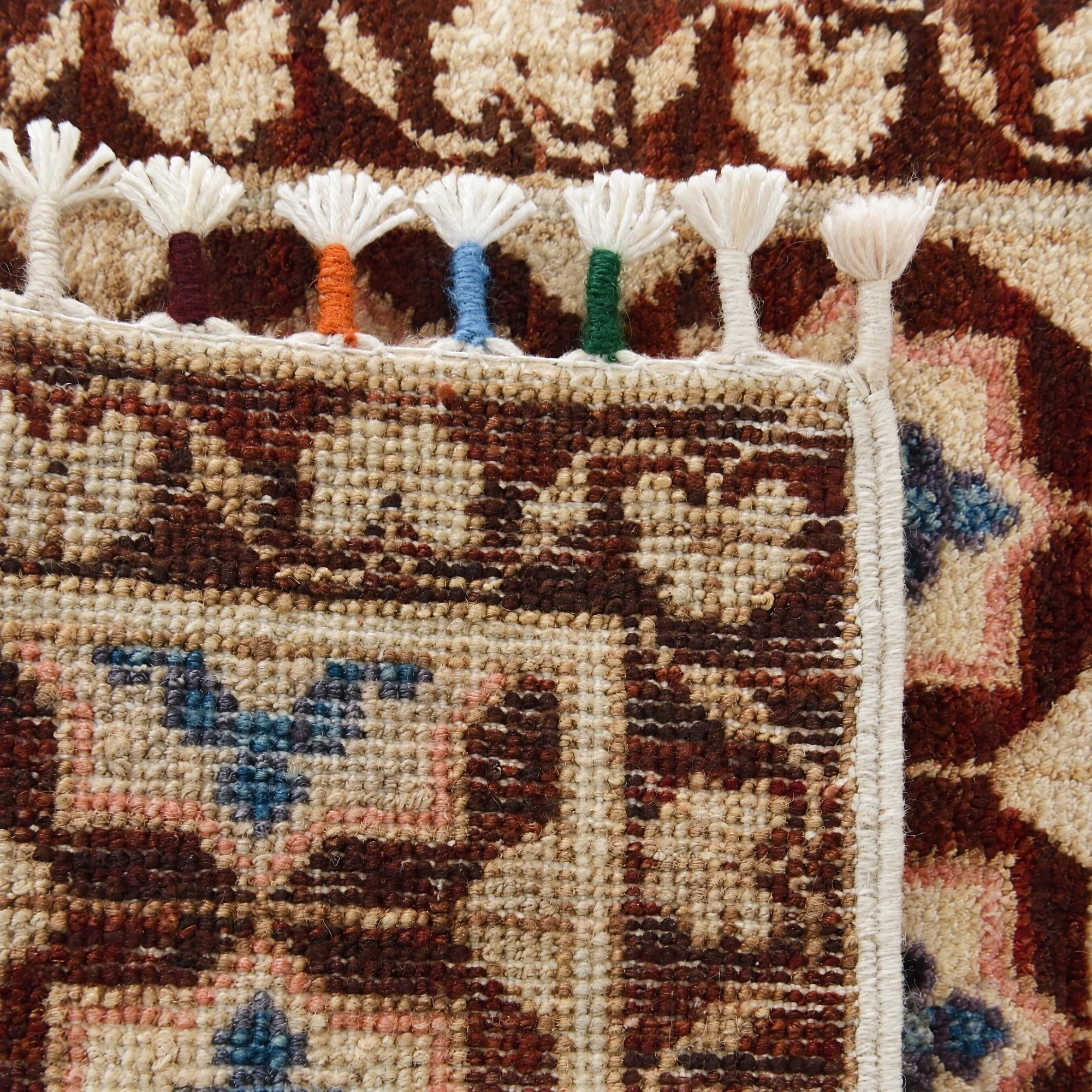 45cm x 65cm Hand Knotted Modern Ziegler Rug