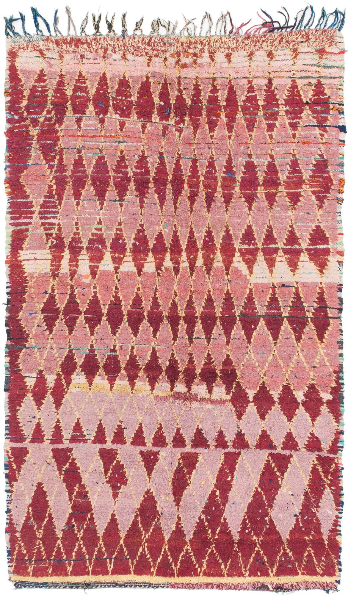 Burgundy 5' x 8' 8 Hand Knotted Moroccan Wool Rug | Rugs.com
