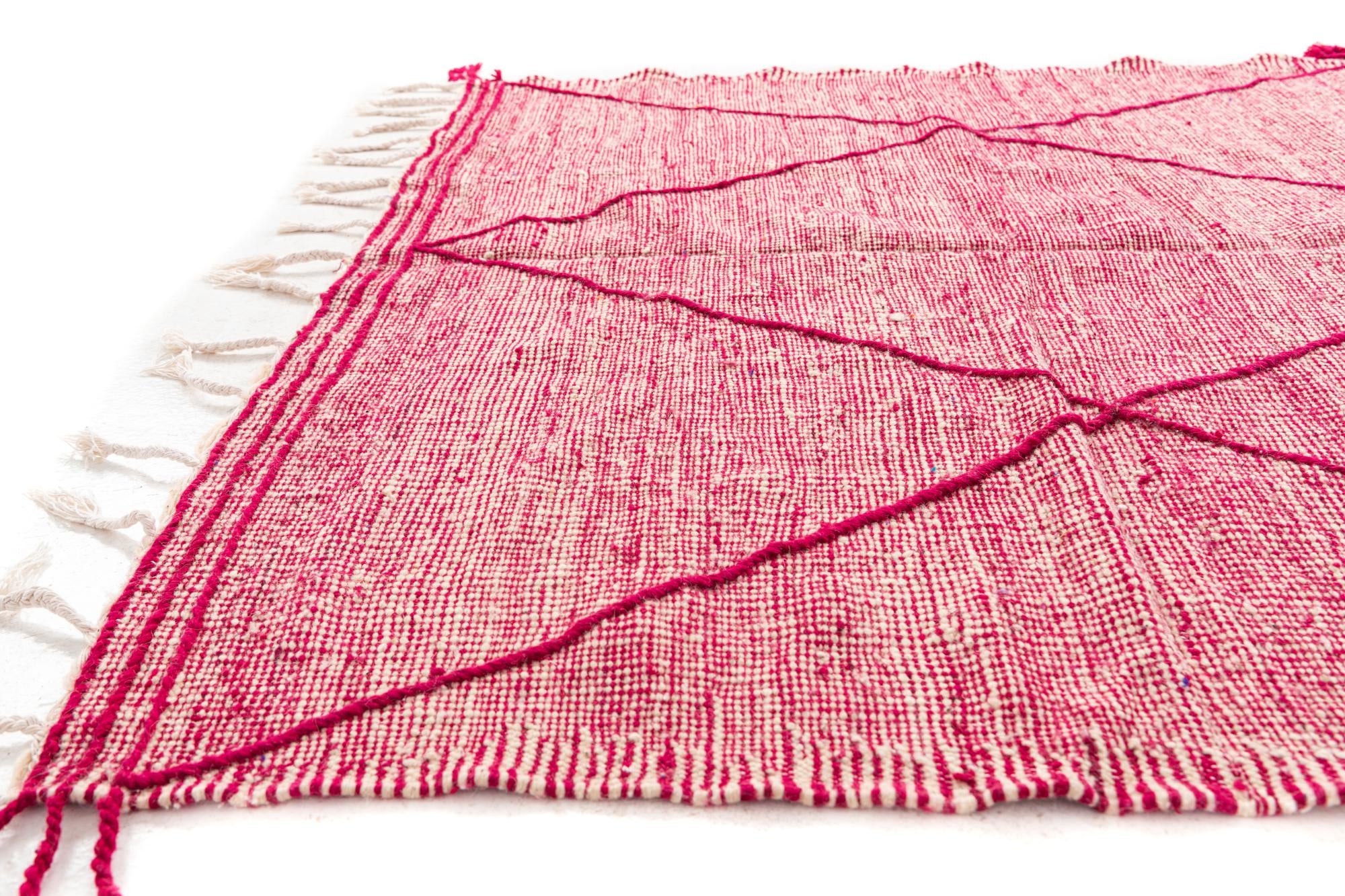 6' 7 x 10' 2 Hand Knotted Moroccan Wool Rug