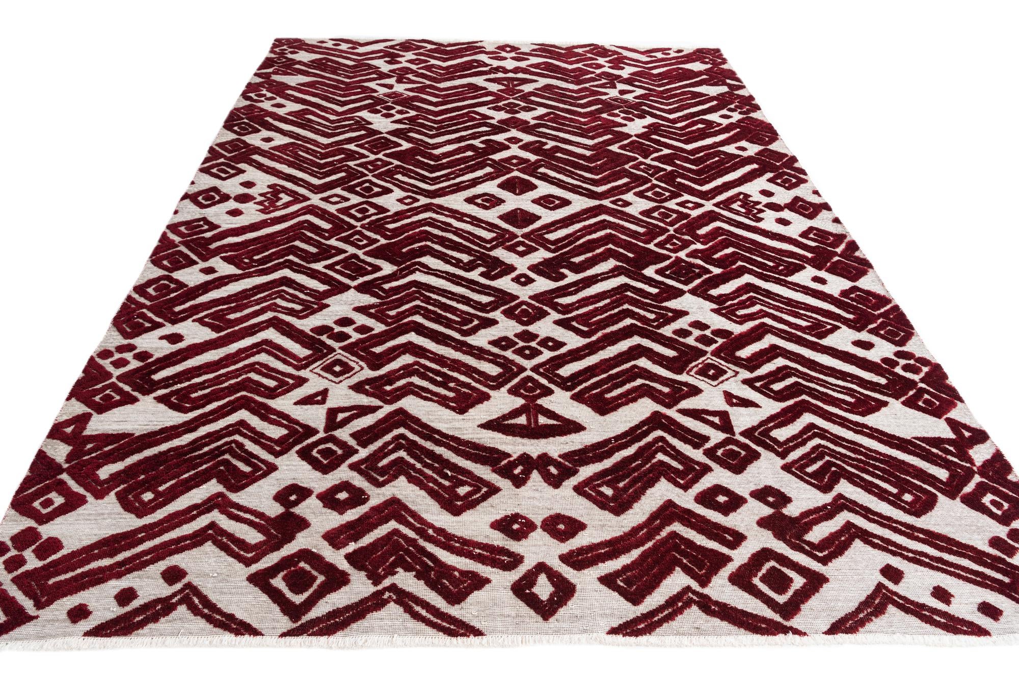 8' 10 x 12' 5 Hand Knotted Moroccan Wool Rug