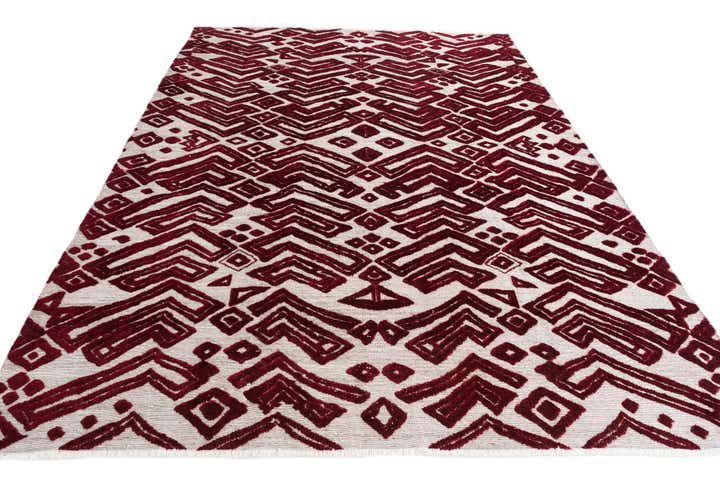 8' 10 x 12' 5 Hand Knotted Moroccan Wool Rug