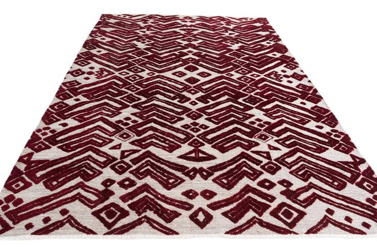 Detail image of 8' 10 x 12' 5 Hand Knotted Moroccan Wool Rug