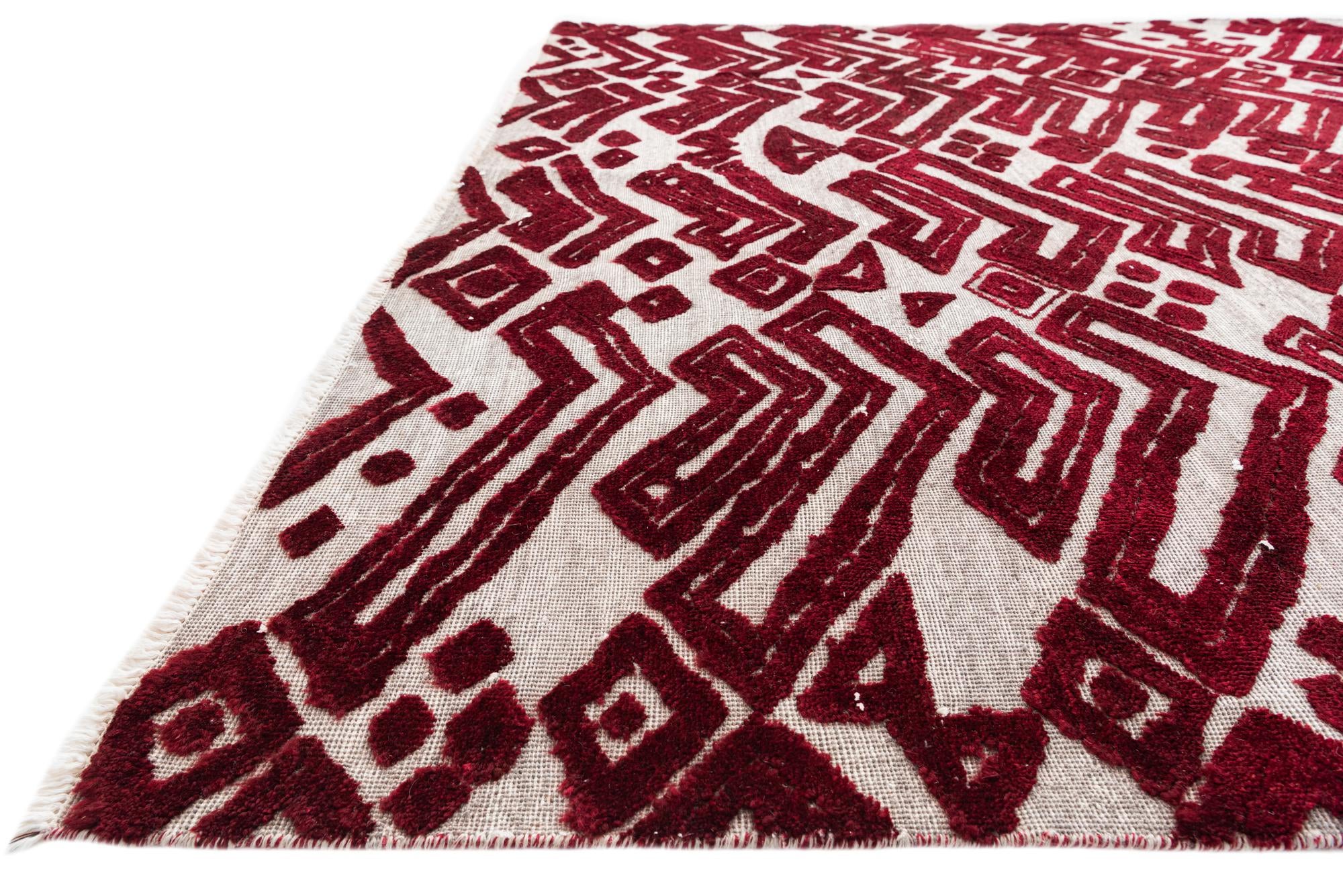 8' 10 x 12' 5 Hand Knotted Moroccan Wool Rug