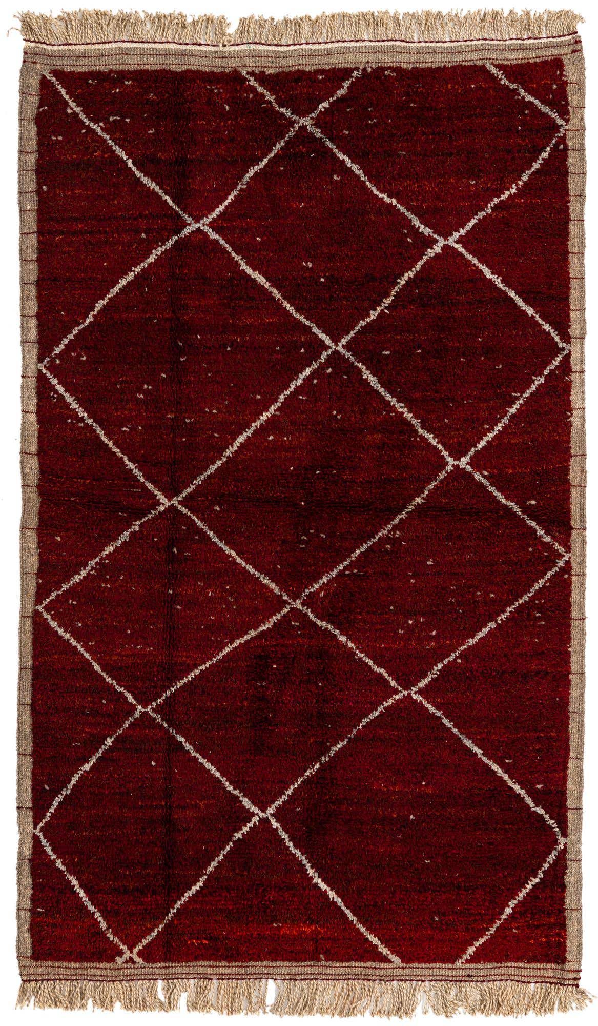5' 2 x 8' 8 Hand Knotted Moroccan Wool Rug