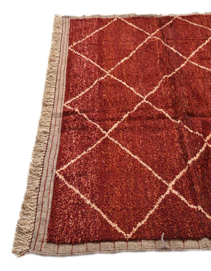Detail image of 6' 2 x 9' 2  Hand Knotted Moroccan Wool Rug