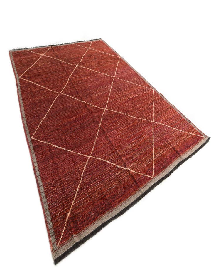 Detail image of 9' 1 x 11' 10 Hand Knotted Moroccan Wool Rug