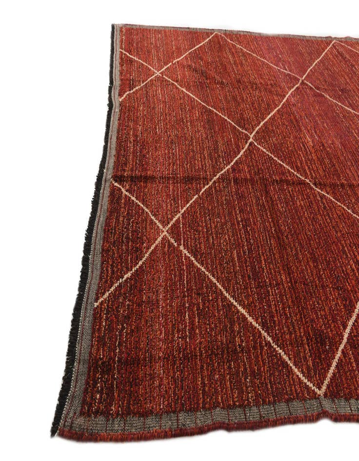 Detail image of 9' 1 x 11' 10 Hand Knotted Moroccan Wool Rug