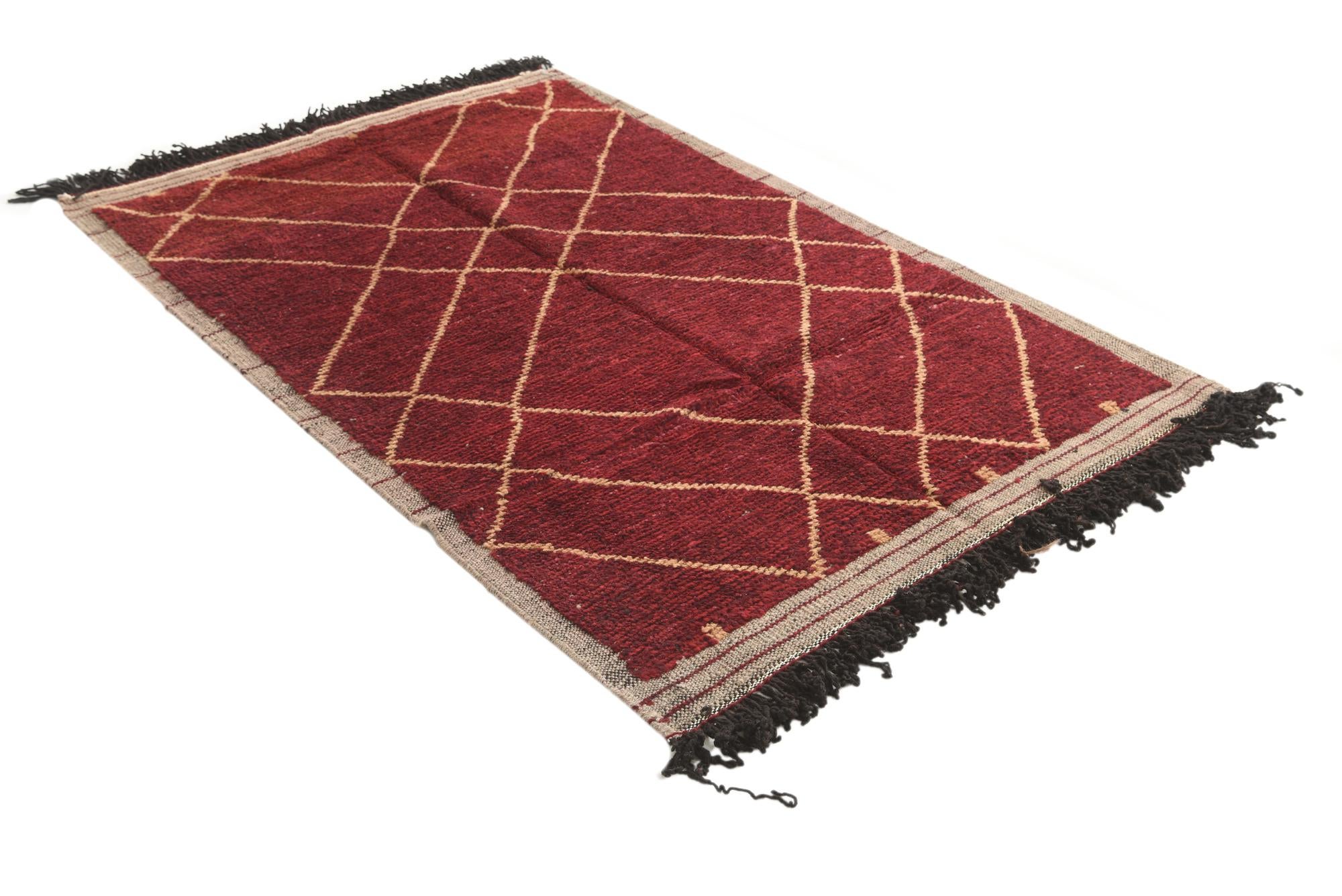 4' 1 x 6' 3 Hand Knotted Moroccan Wool Rug