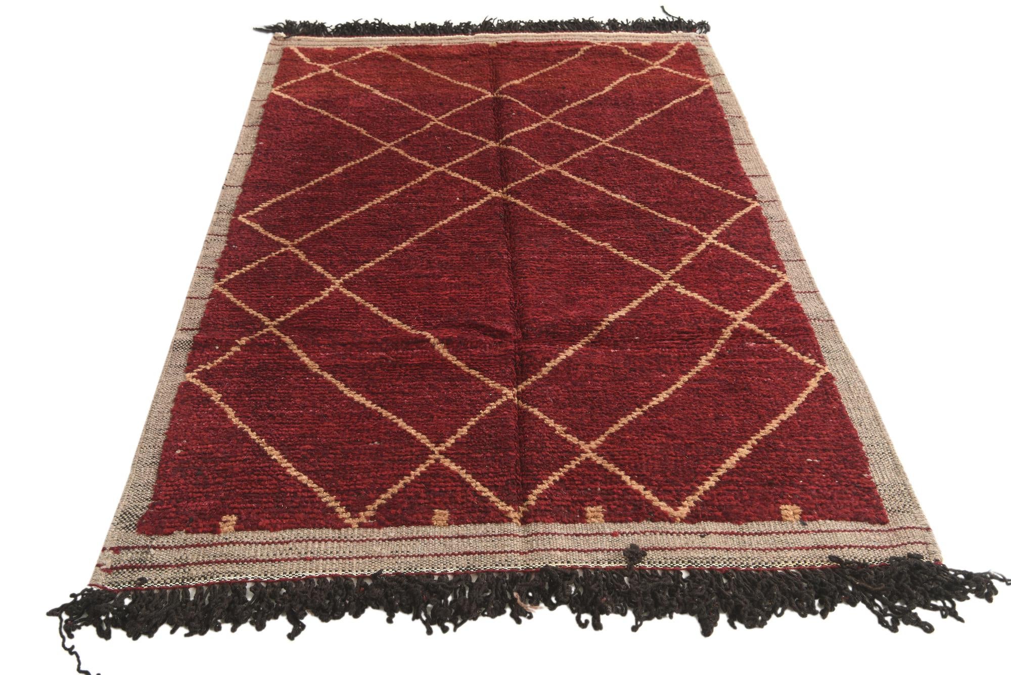 4' 1 x 6' 3 Hand Knotted Moroccan Wool Rug