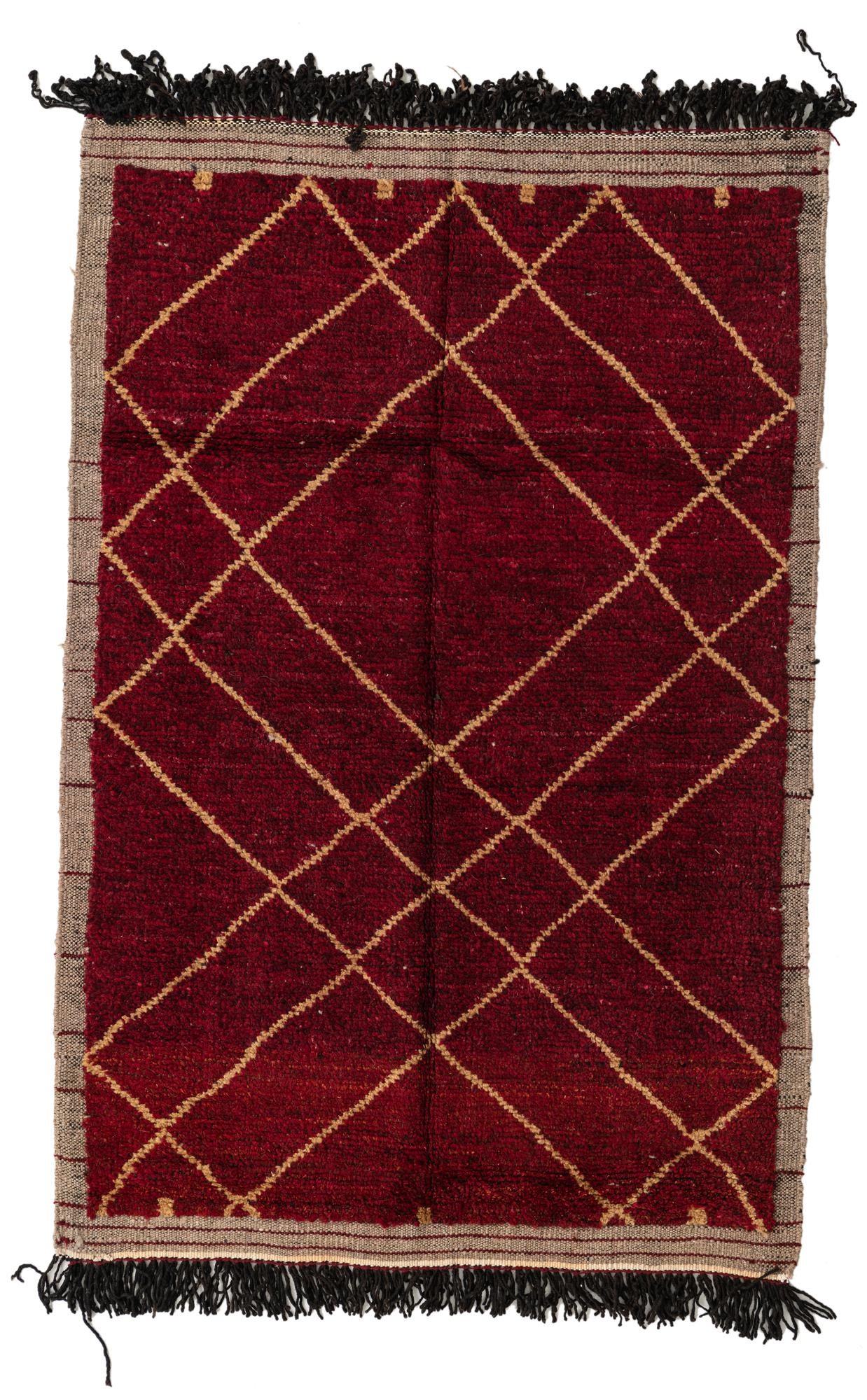 4' 1 x 6' 3 Hand Knotted Moroccan Wool Rug