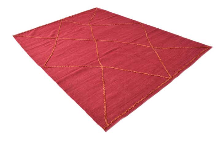 6' 9 x 9' 6 Hand Knotted Moroccan Wool Rug