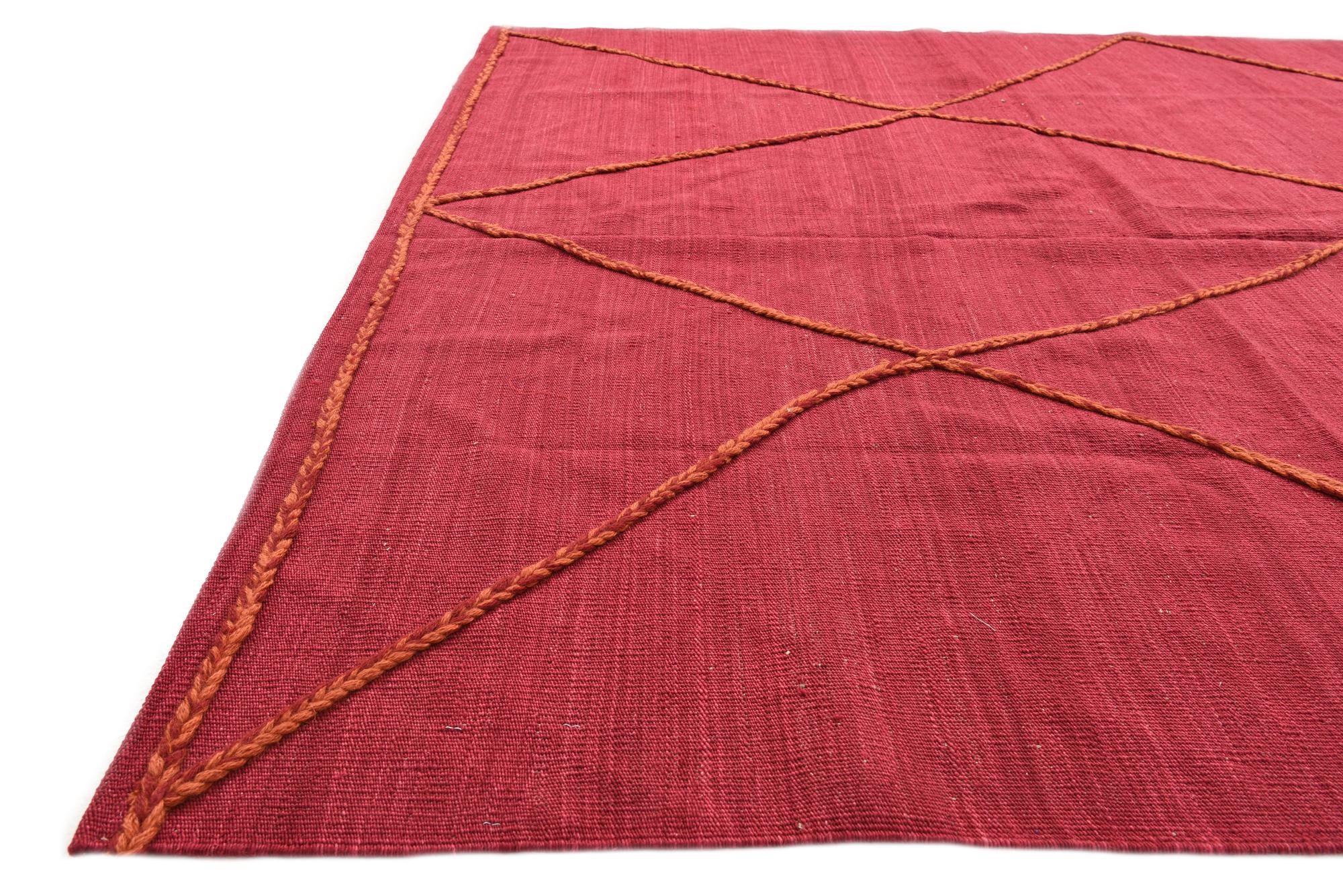 6' 9 x 9' 6 Hand Knotted Moroccan Wool Rug
