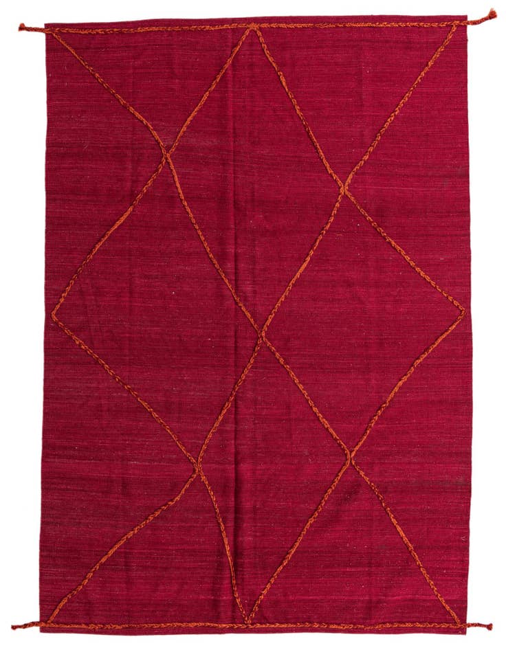 Detail image of 6' 9 x 9' 6 Hand Knotted Moroccan Wool Rug