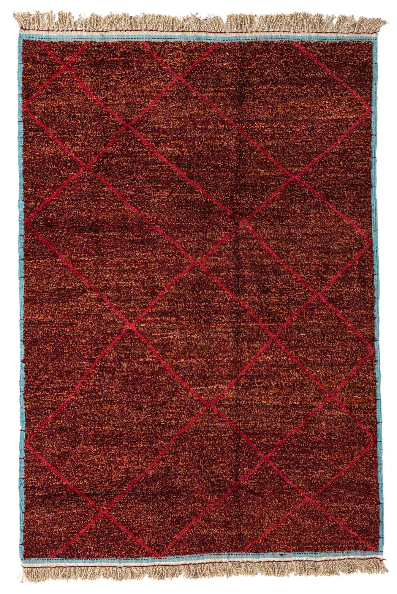 6' x 8' 9 Hand Knotted Moroccan Wool Rug