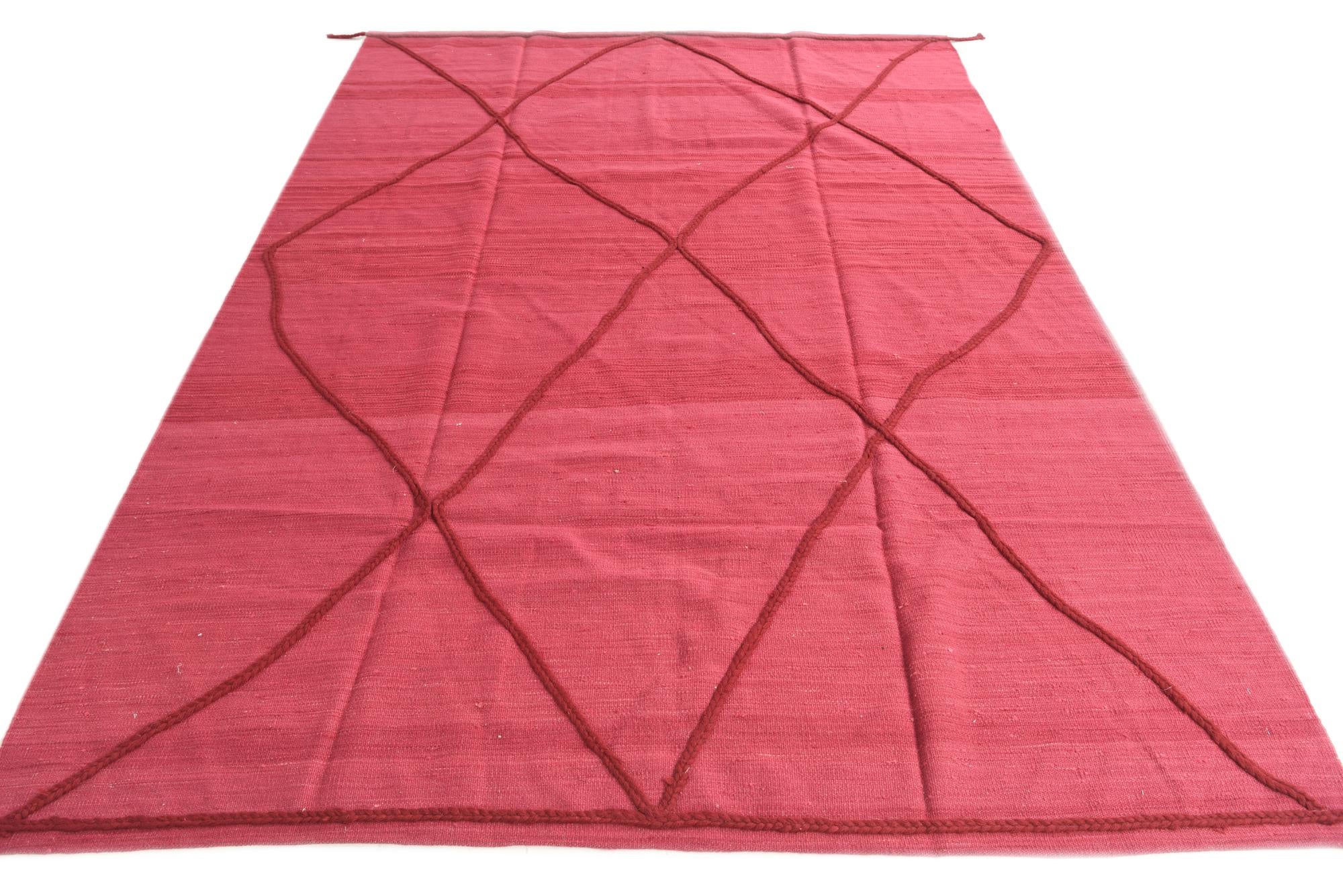 6' 9 x 9' 9 Hand Knotted Moroccan Wool Rug