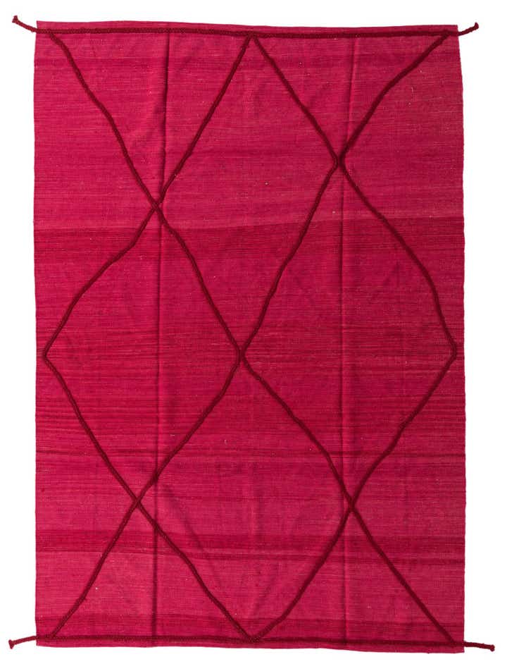 6' 9 x 9' 9 Hand Knotted Moroccan Wool Rug