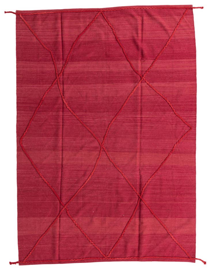 Detail image of 6' 10 x 9' 10 Hand Knotted Moroccan Wool Rug