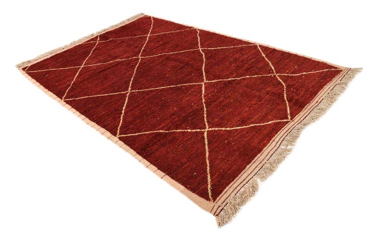 Detail image of 6' 4 x 9' 3 Hand Knotted Moroccan Wool Rug