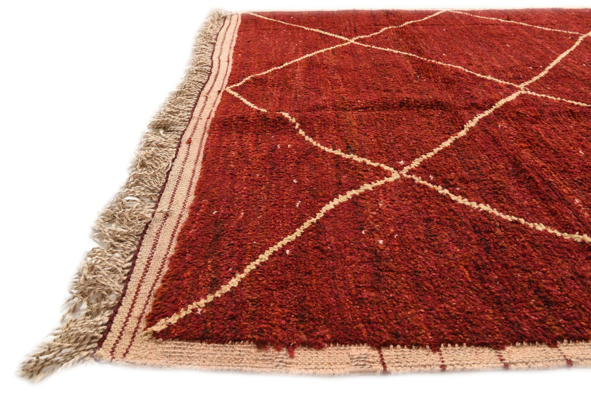 6' 4 x 9' 3 Hand Knotted Moroccan Wool Rug