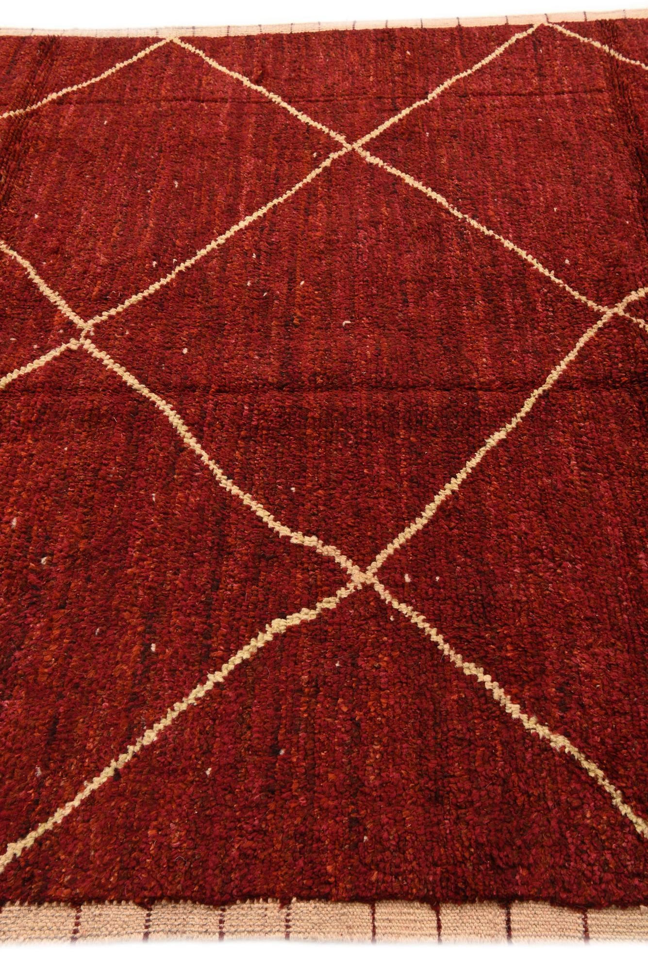 6' 4 x 9' 3 Hand Knotted Moroccan Wool Rug