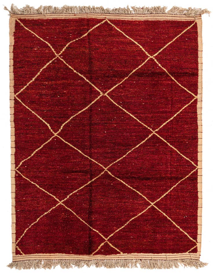 Detail image of 6' 4 x 9' 3 Hand Knotted Moroccan Wool Rug