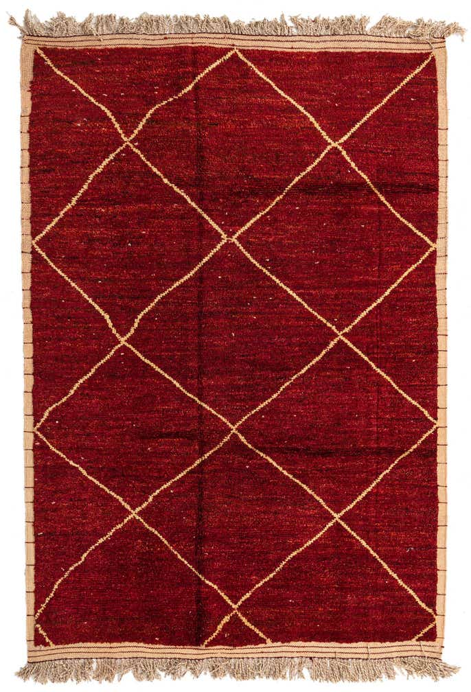 6' 4 x 9' 3 Hand Knotted Moroccan Wool Rug