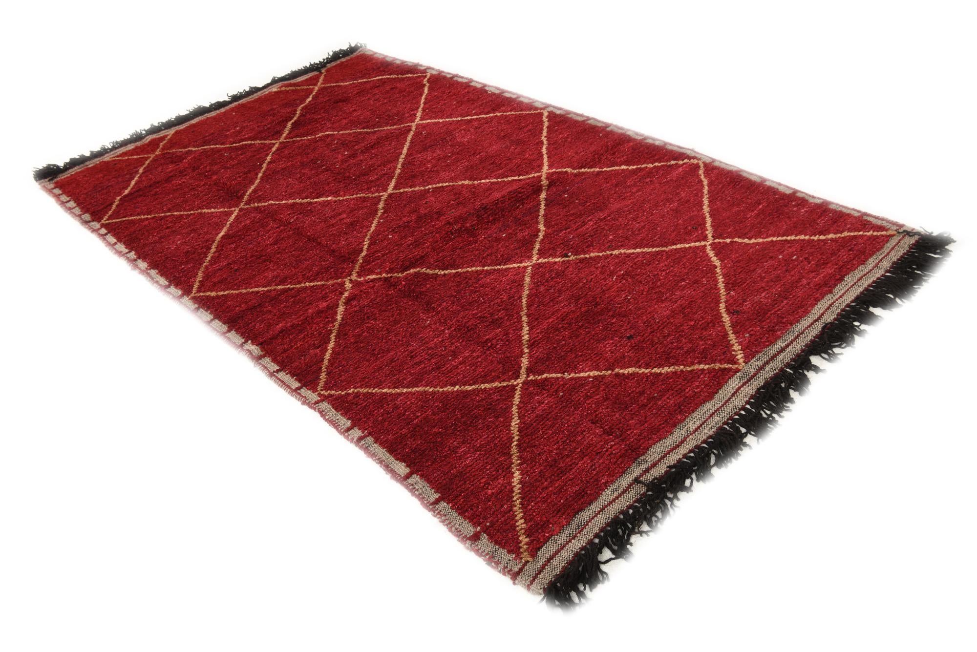 5' 2 x 8' 8 Hand Knotted Moroccan Wool Rug
