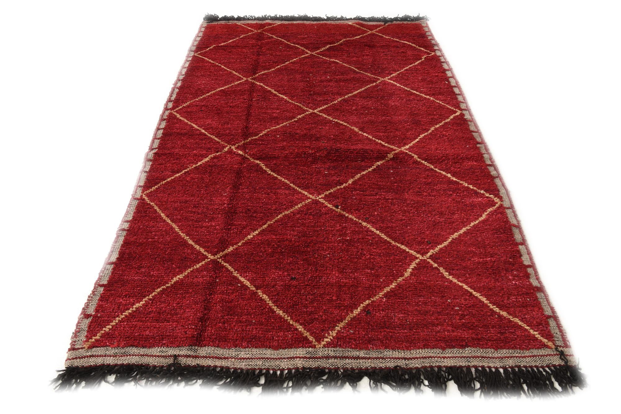 5' 2 x 8' 8 Hand Knotted Moroccan Wool Rug
