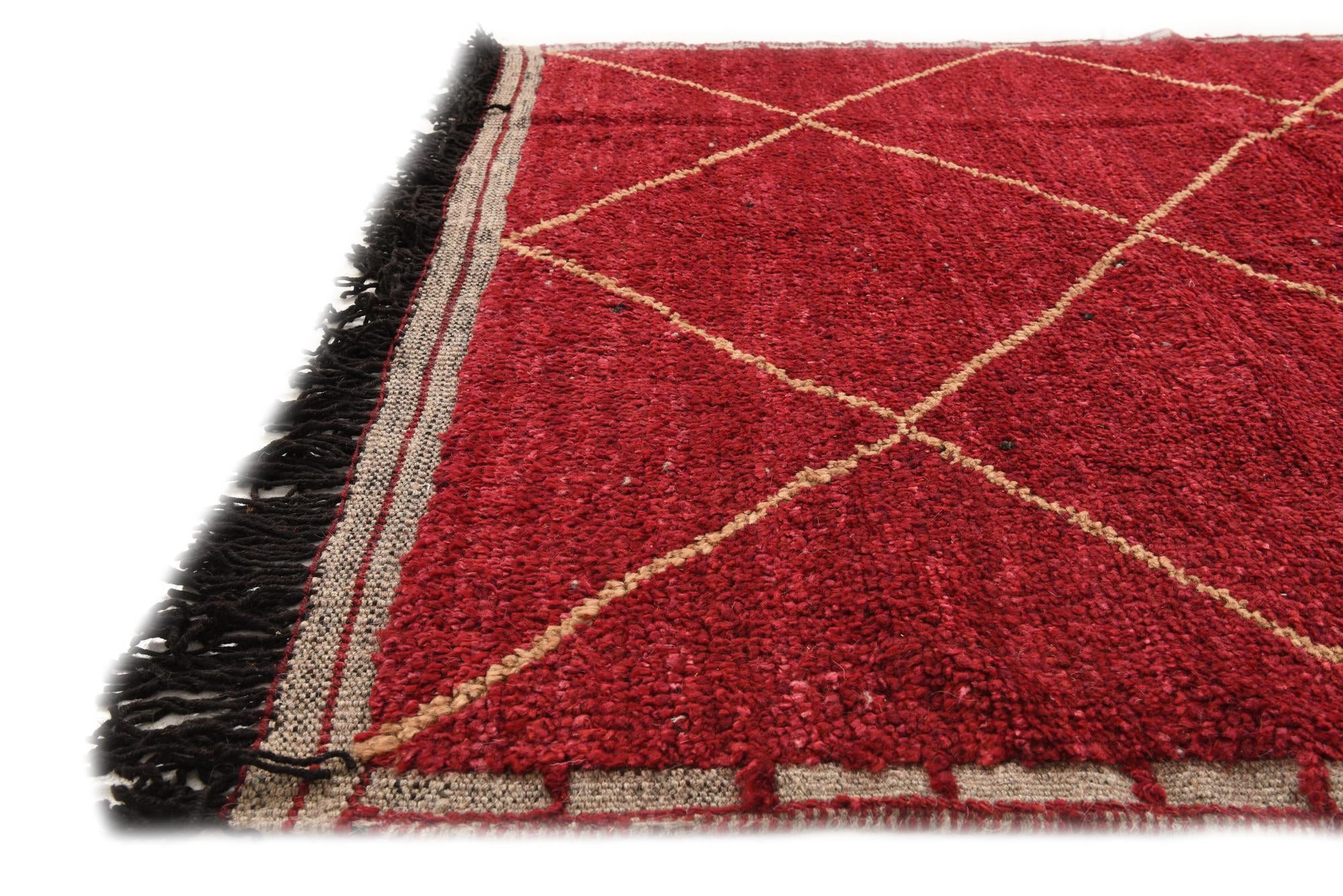 5' 2 x 8' 8 Hand Knotted Moroccan Wool Rug