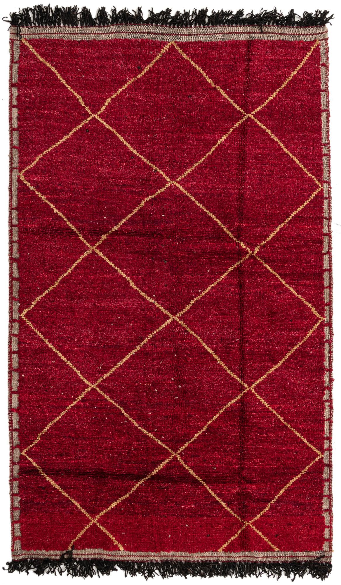 5' 2 x 8' 8 Hand Knotted Moroccan Wool Rug