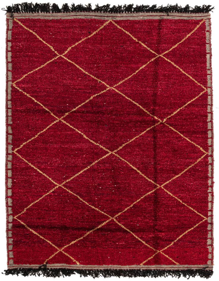 Detail image of 5' 2 x 8' 8 Hand Knotted Moroccan Wool Rug