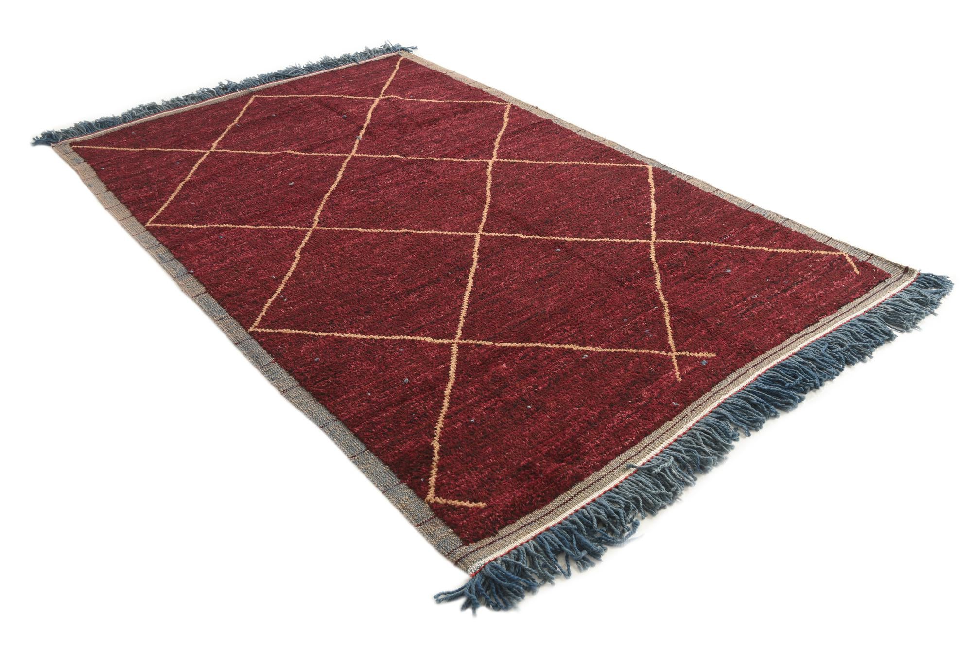 6' 4 x 9' 7 Hand Knotted Moroccan Wool Rug