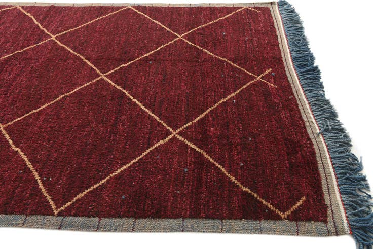 Detail image of 6' 4 x 9' 7 Hand Knotted Moroccan Wool Rug