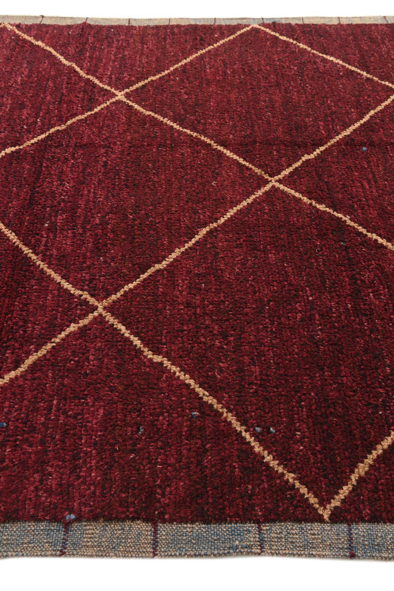 6' 4 x 9' 7 Hand Knotted Moroccan Wool Rug