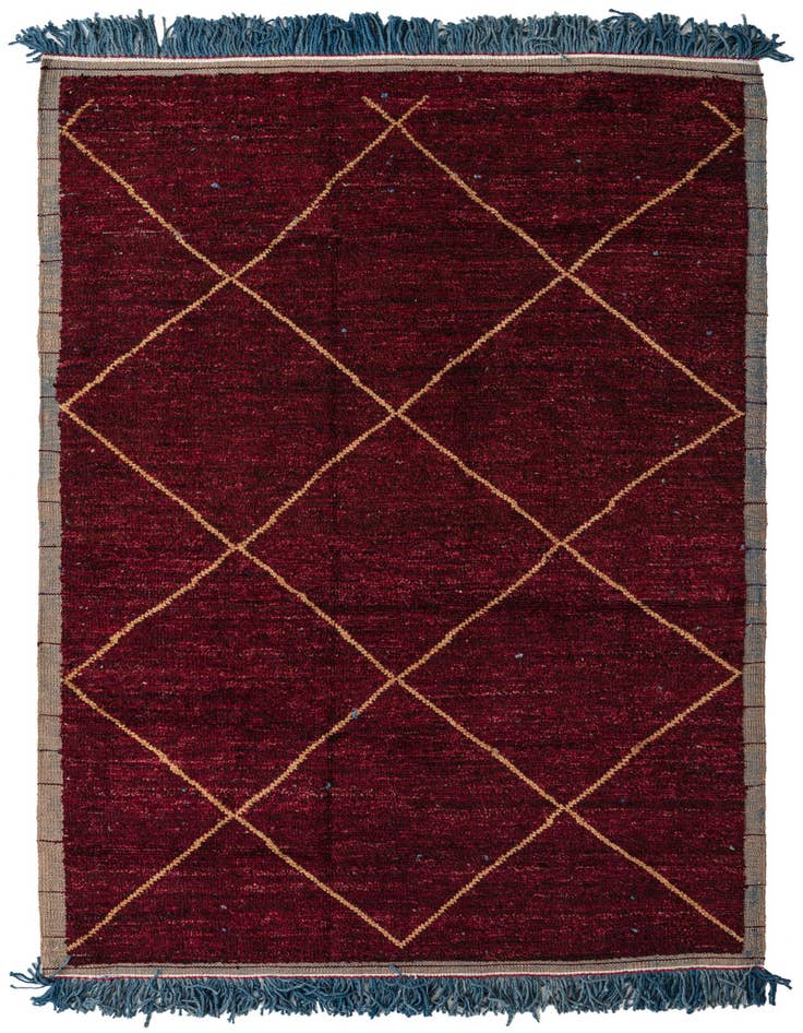 Detail image of 6' 4 x 9' 7 Hand Knotted Moroccan Wool Rug