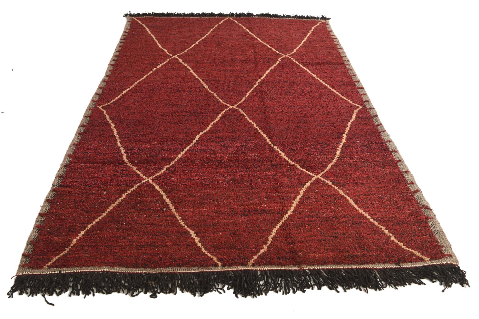 6' 2 x 9' 6 Hand Knotted Moroccan Wool Rug