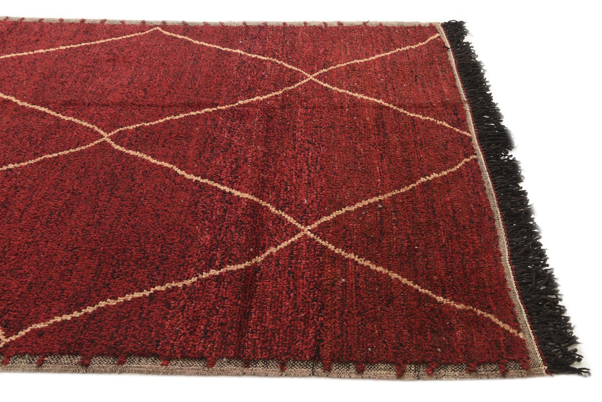 6' 2 x 9' 6 Hand Knotted Moroccan Wool Rug