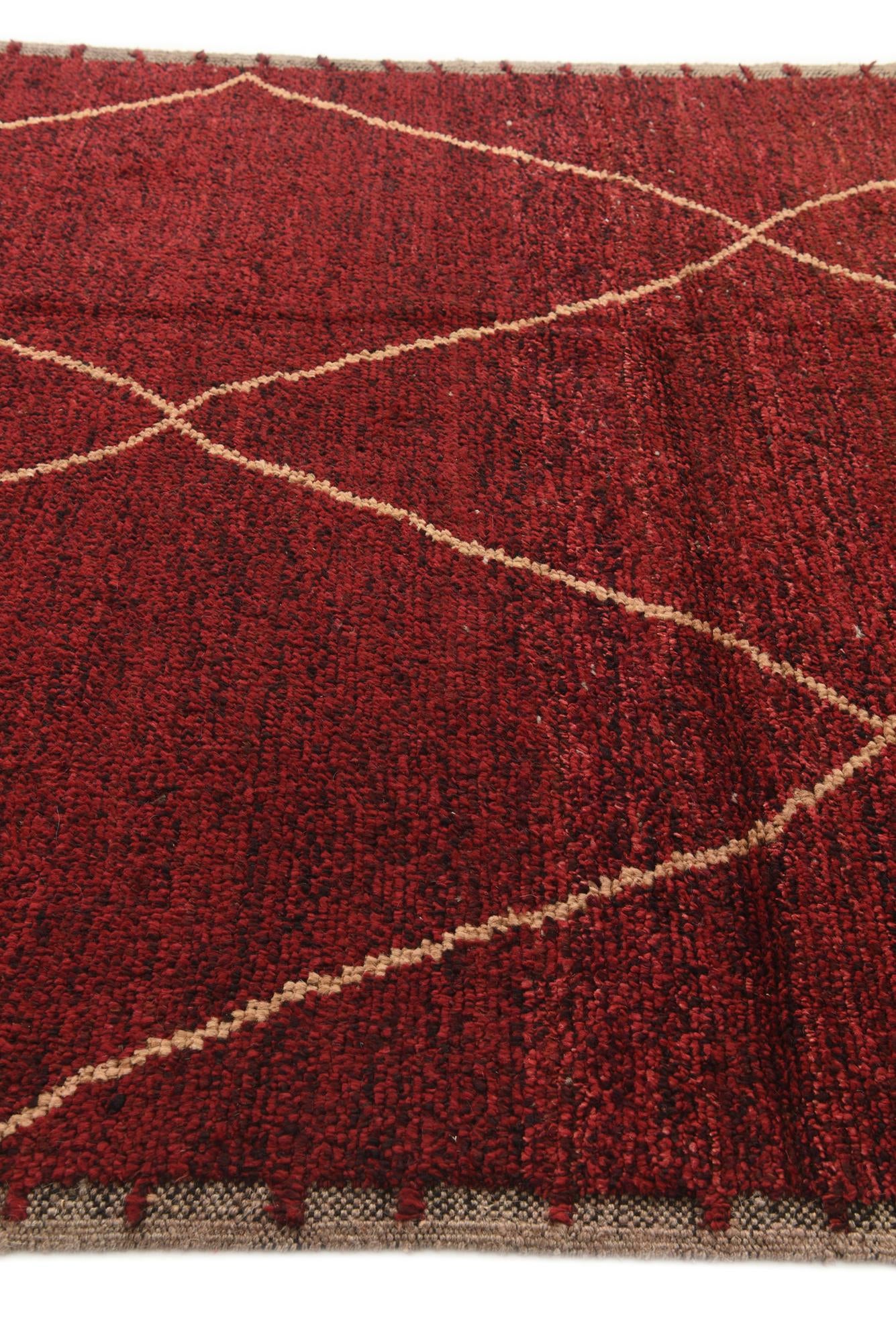 6' 2 x 9' 6 Hand Knotted Moroccan Wool Rug