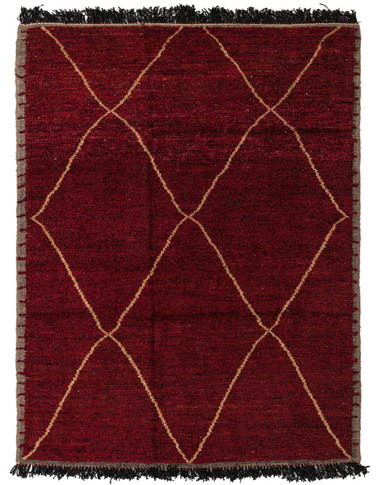 Detail image of 6' 2 x 9' 6 Hand Knotted Moroccan Wool Rug