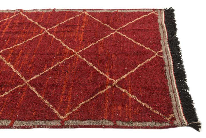 4' 3 x 6' 8 Hand Knotted Moroccan Wool Rug