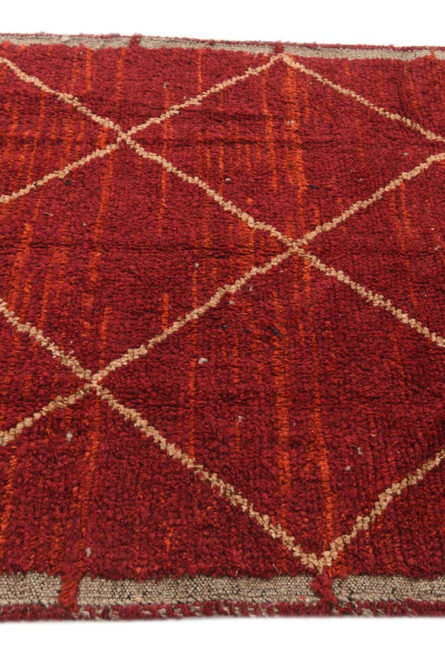 Detail image of 4' 3 x 6' 8 Hand Knotted Moroccan Wool Rug