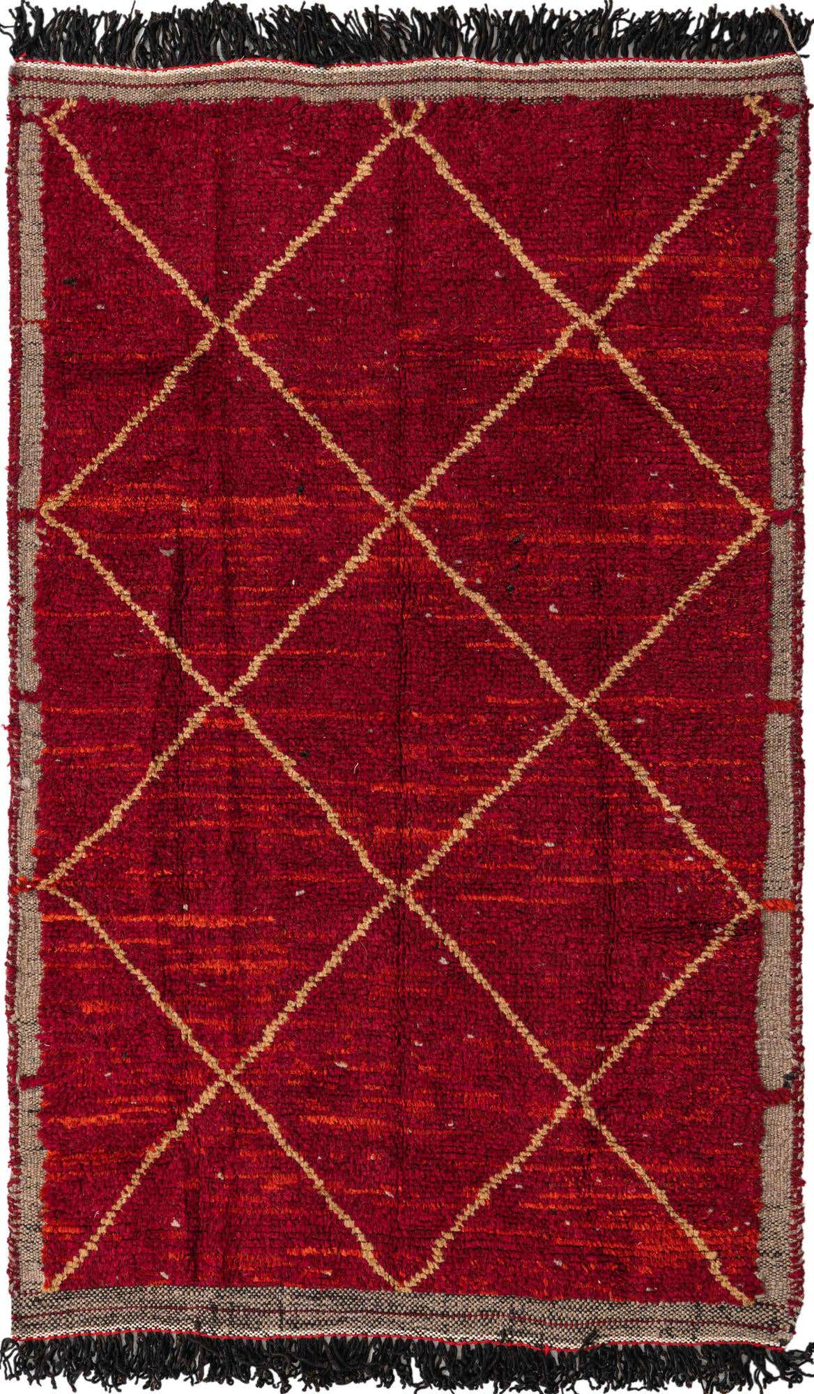 4' 3 x 6' 8 Hand Knotted Moroccan Wool Rug