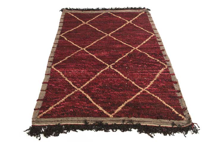 4' 1 x 6' 3 Hand Knotted Moroccan Wool Rug